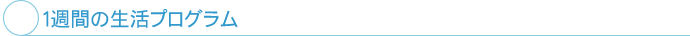 一週間の生活プログラム